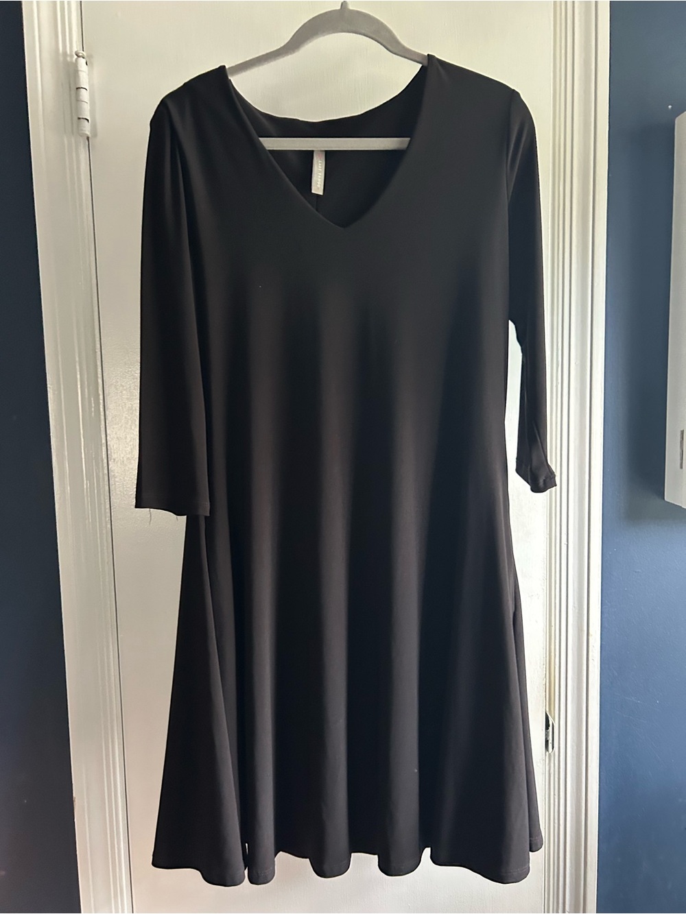 Classic Black V-Neck Women's Dress